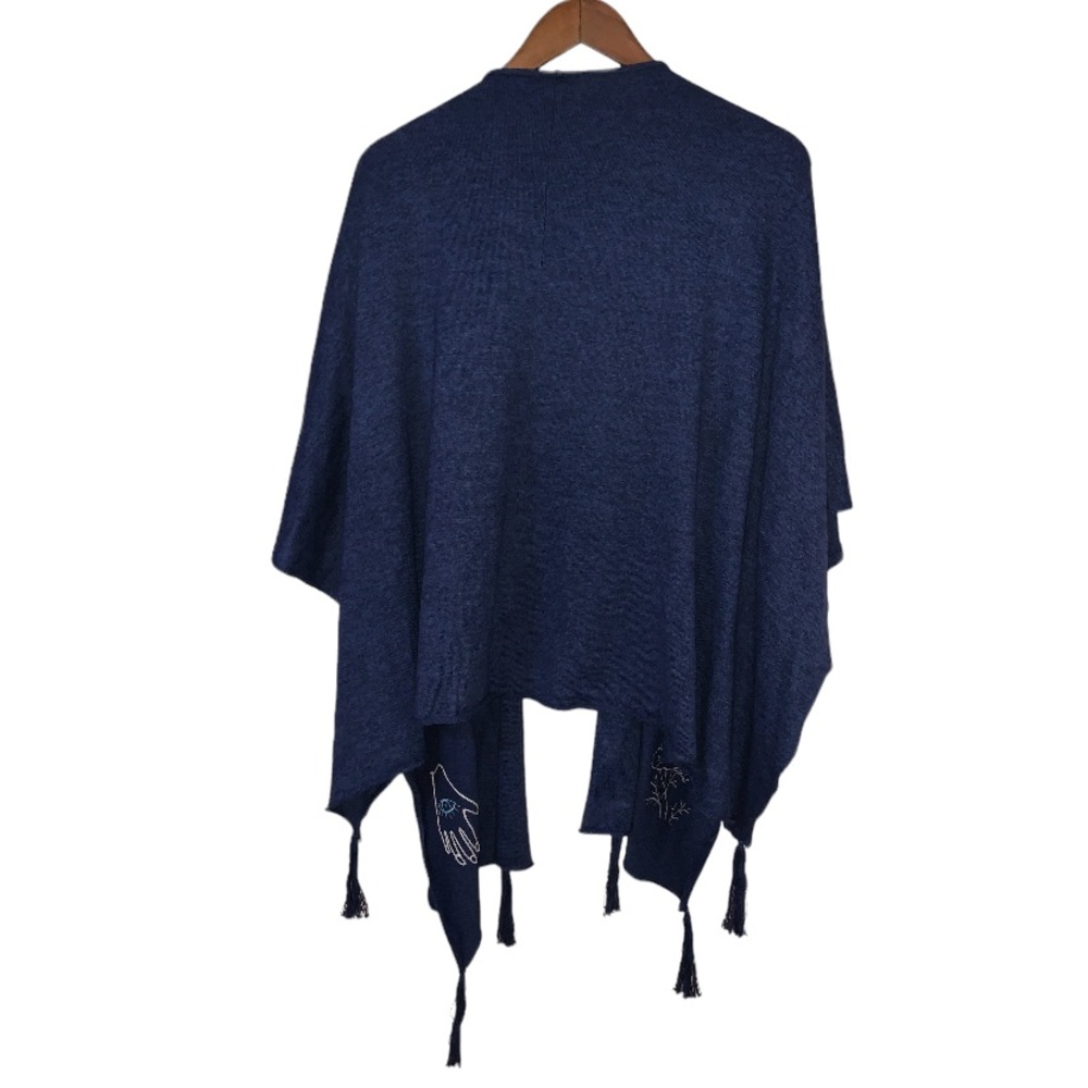 SOLD Johnny Was Mariposa embroidered cape poncho cardigan - Picture 4 of 9